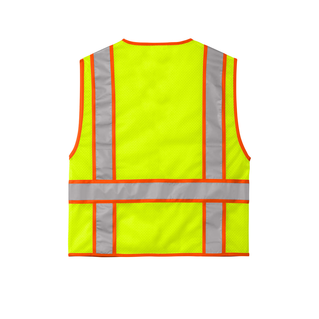 CornerStone CSV103 ANSI 107 Class 2 Two-Tone Zippered Mesh Safety Vest | Custom Logo Print