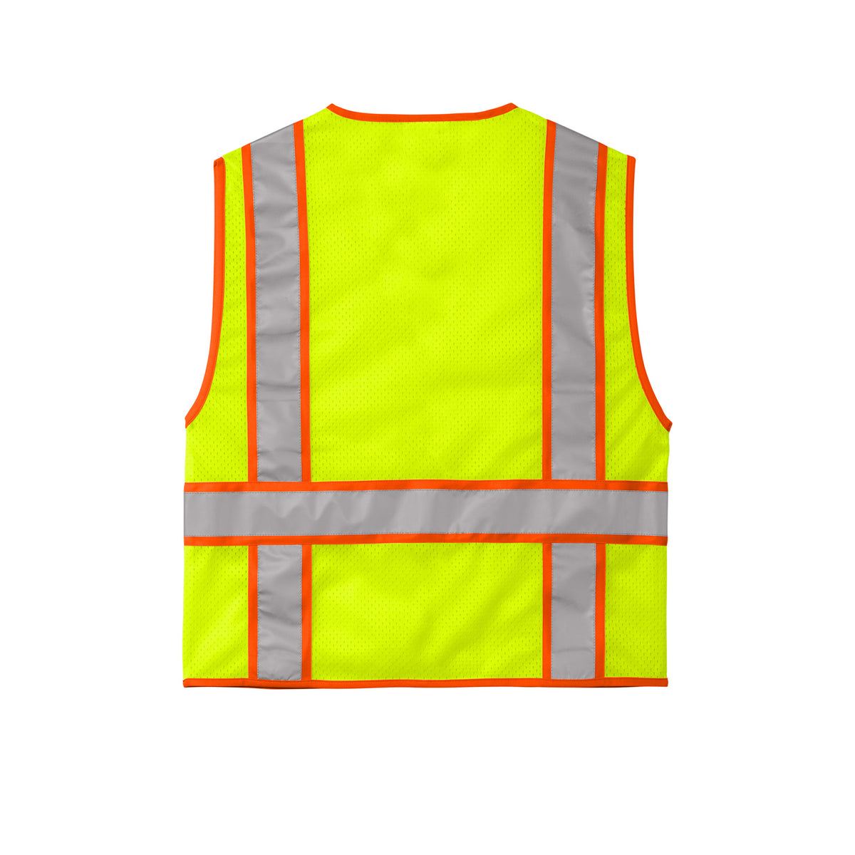 CornerStone CSV103 ANSI 107 Class 2 Two-Tone Zippered Mesh Safety Vest | Custom Logo Print