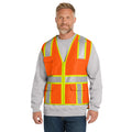 CornerStone CSV105 ANSI 107 Class 2 Surveyor Zippered Two-Tone Safety Vest | Custom Logo Print
