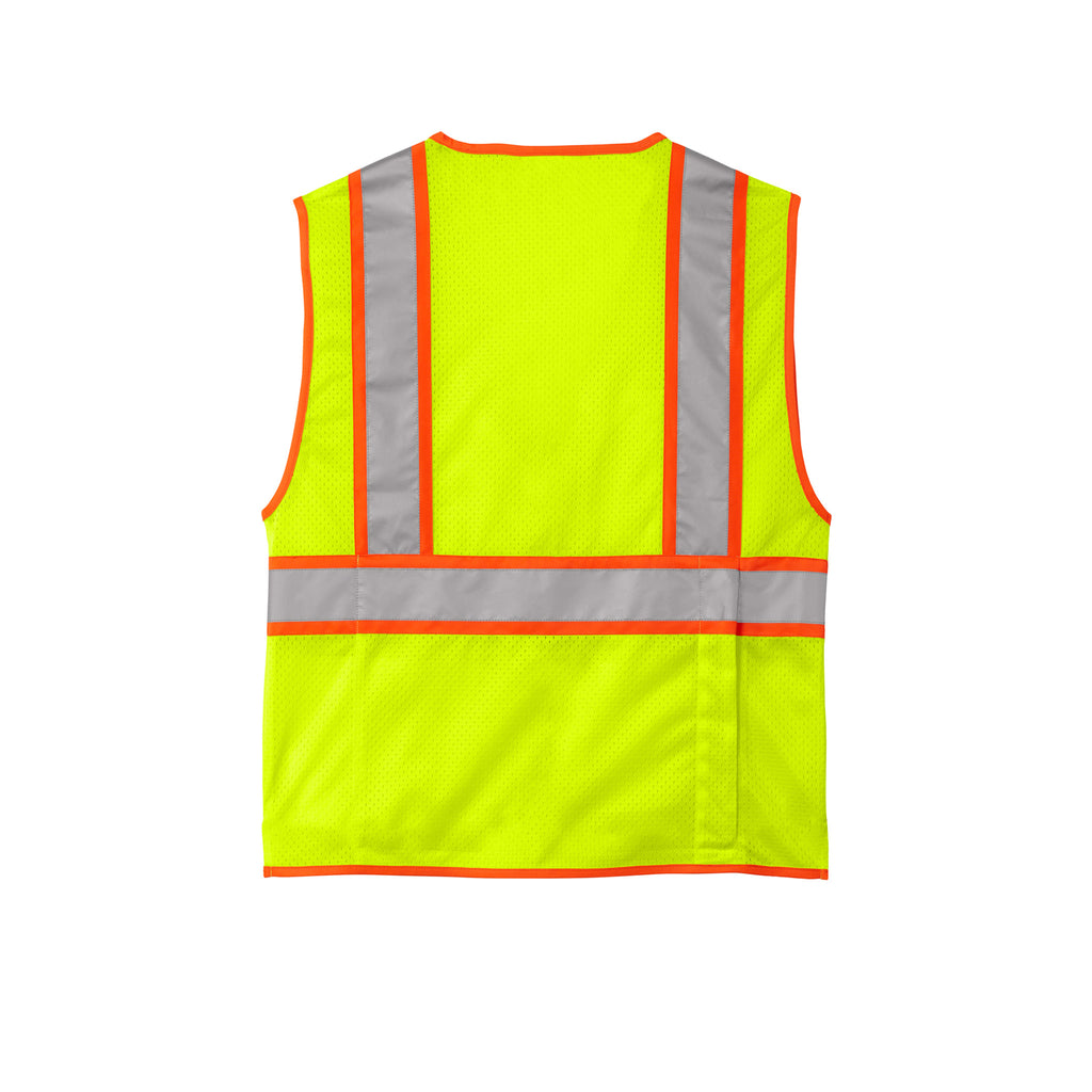 CornerStone CSV105 ANSI 107 Class 2 Surveyor Zippered Two-Tone Safety Vest | Custom Logo Print