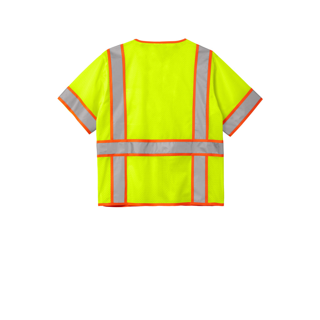 CornerStone CSV106 ANSI 107 Class 3 Surveyor Mesh Zippered Short Sleeve Vest | Custom Logo Print