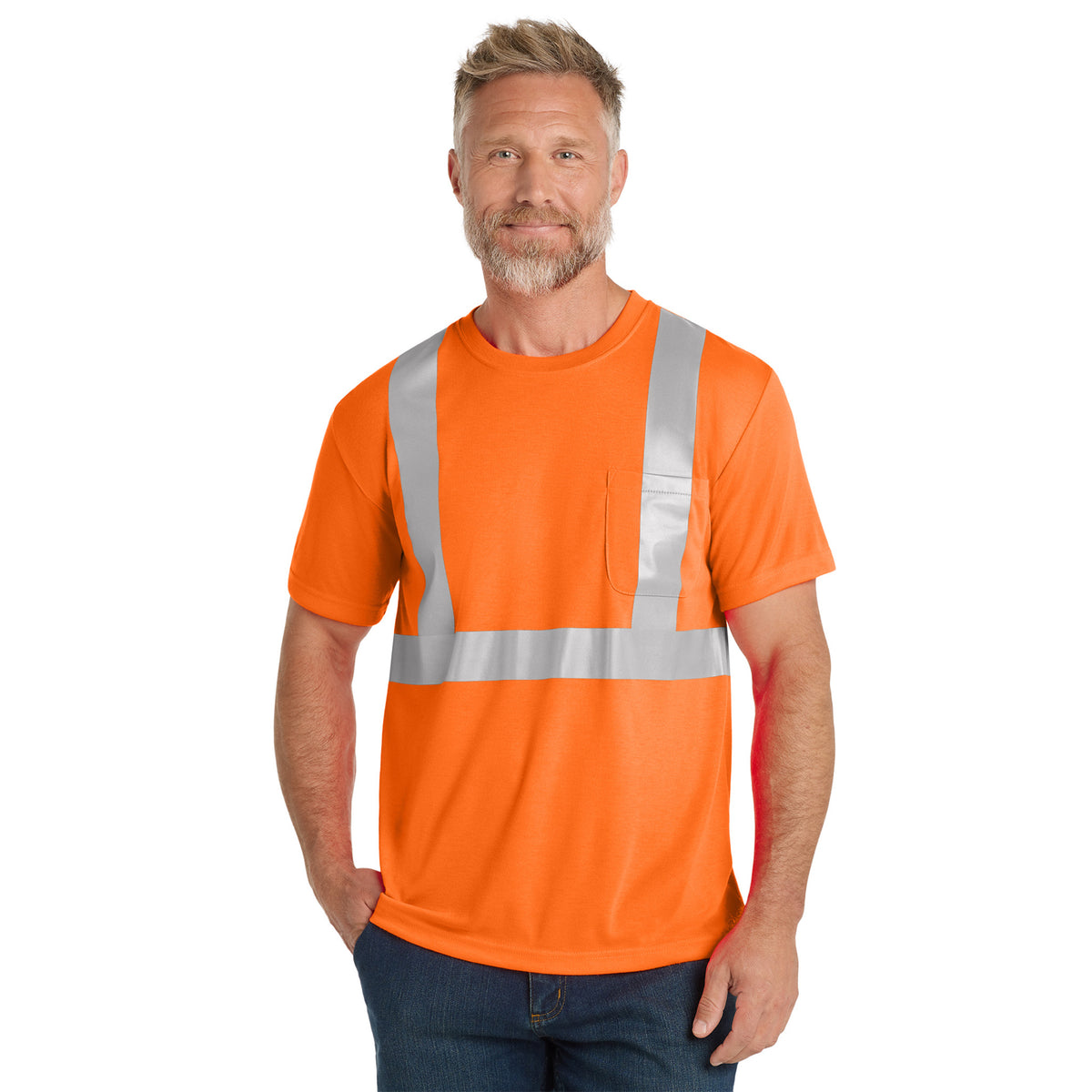 CornerStone CS401 ANSI Class 2 High-Vis Safety T-Shirt | Custom Logo Print