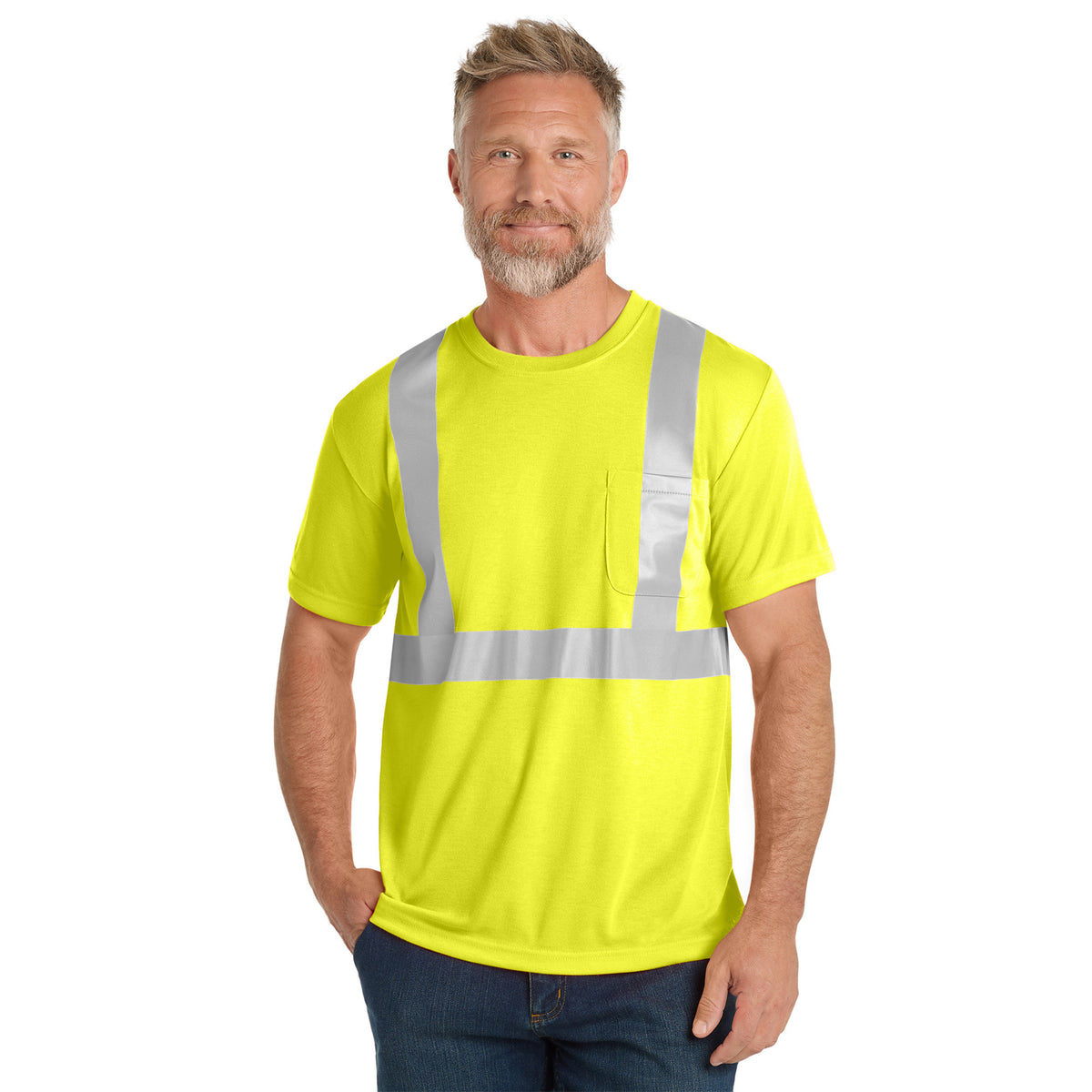 CornerStone CS401 ANSI Class 2 High-Vis Safety T-Shirt | Custom Logo Print