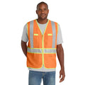 CornerStone CSV407 ANSI 107 Class 2 Dual-Color Zippered Safety Vest | Custom Logo Print