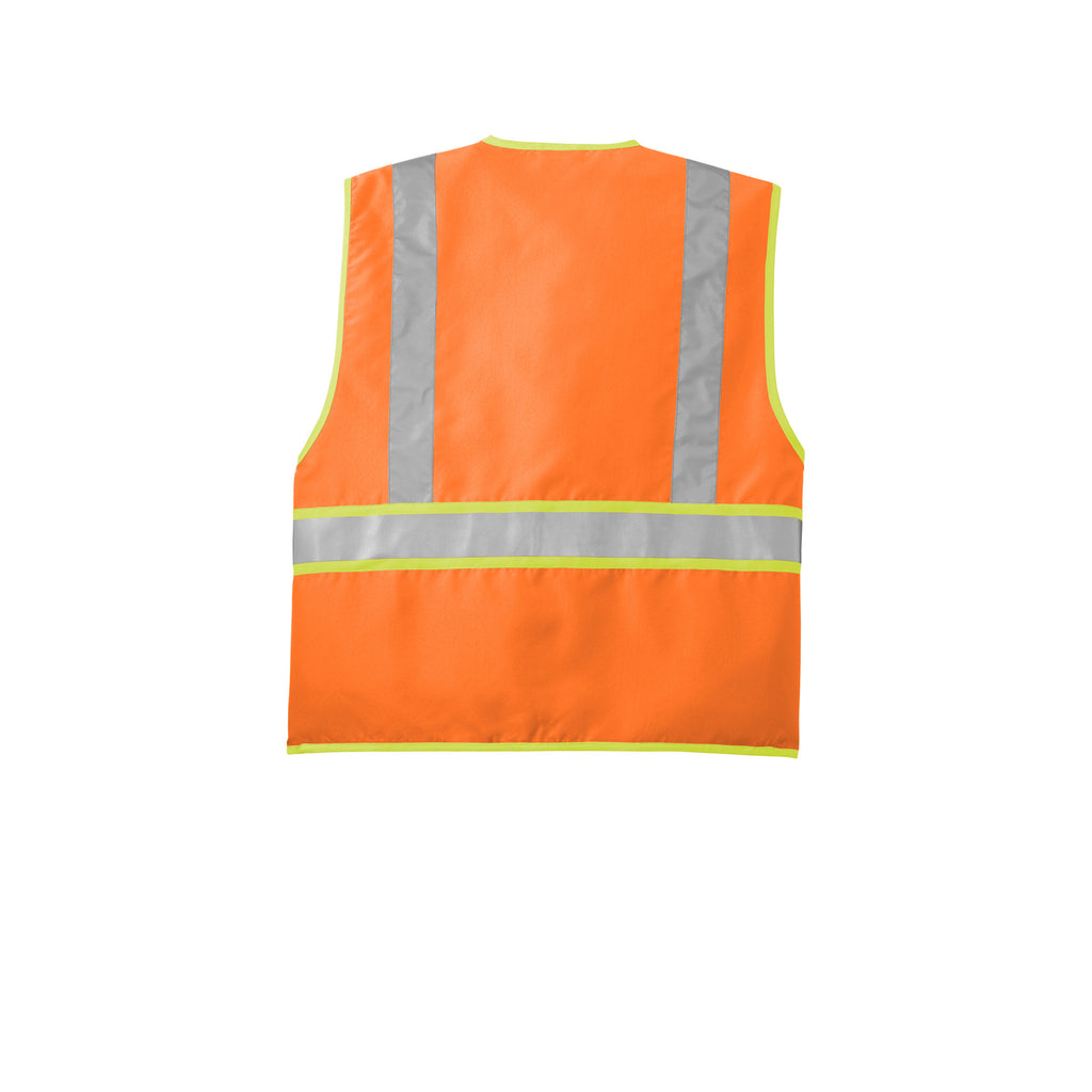 CornerStone CSV407 ANSI 107 Class 2 Dual-Color Zippered Safety Vest | Custom Logo Print