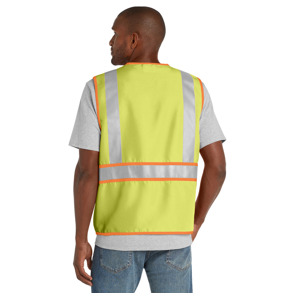 CornerStone CSV407 ANSI 107 Class 2 Dual-Color Zippered Safety Vest | Custom Logo Print