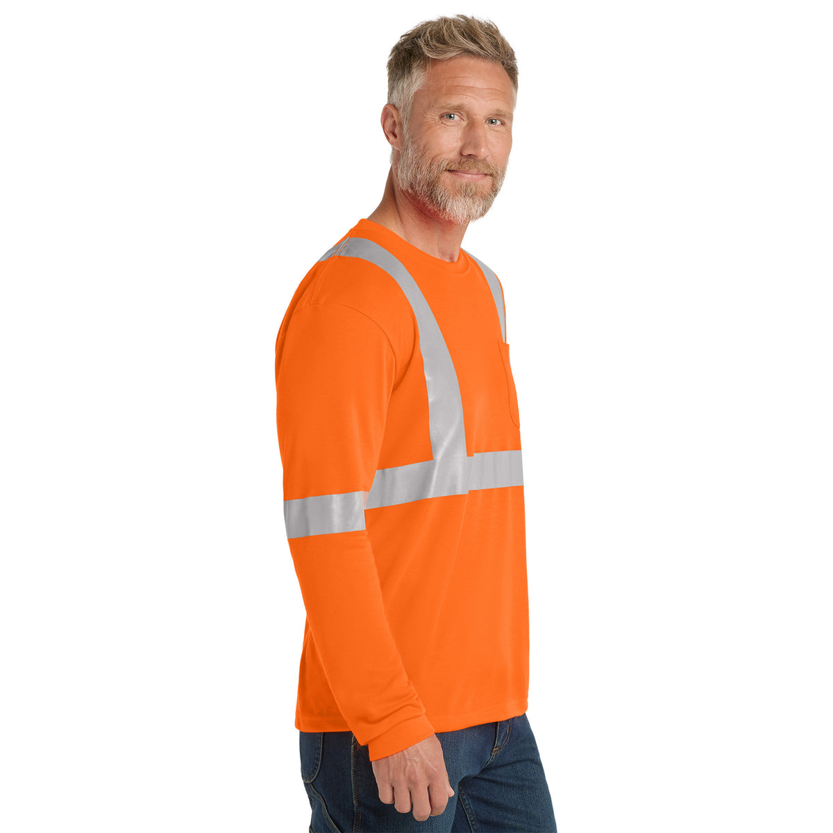 CornerStone CS401LS ANSI Class 2 Long Sleeve Safety T-Shirt | Custom Logo Print