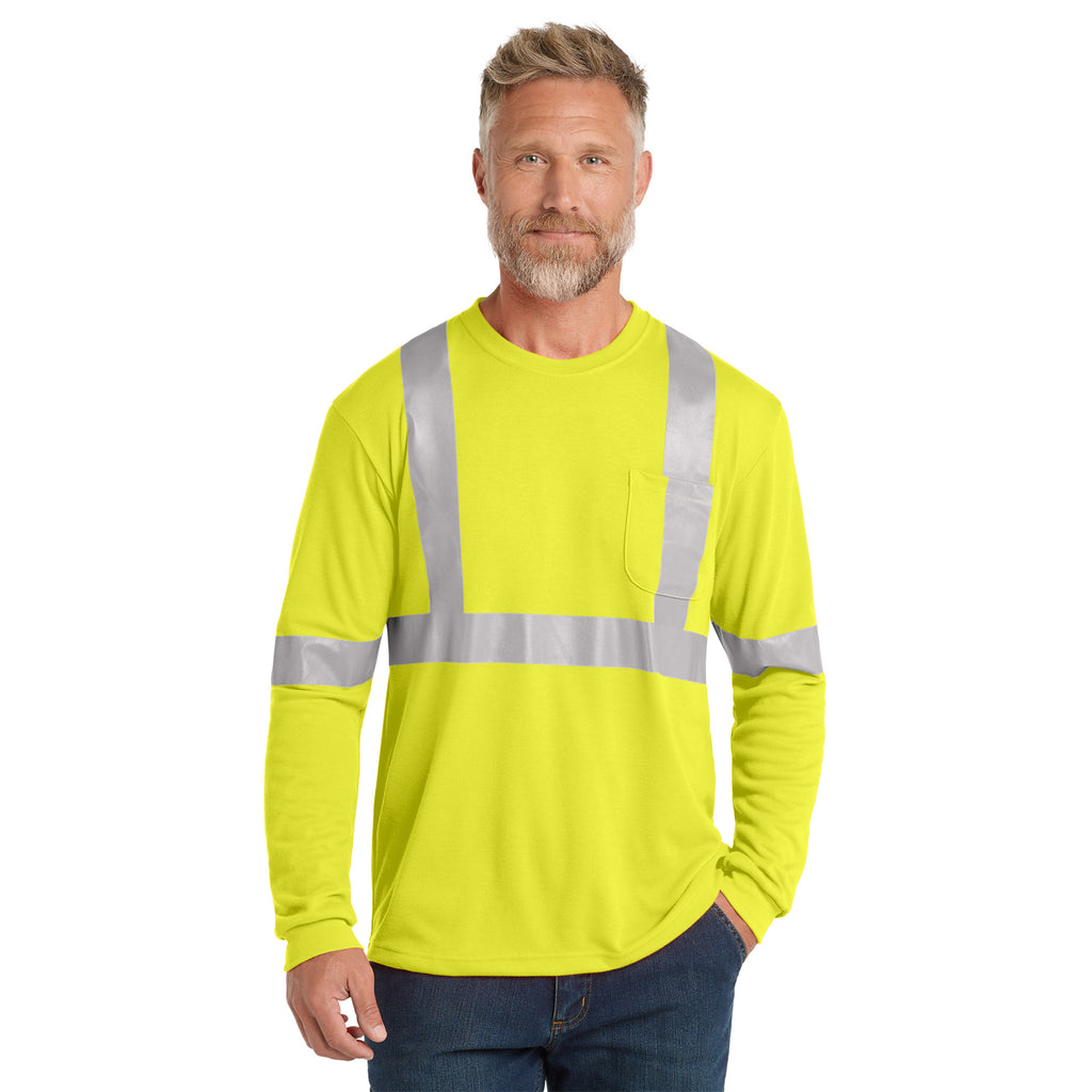 CornerStone CS401LS ANSI Class 2 Long Sleeve Safety T-Shirt | Custom Logo Print