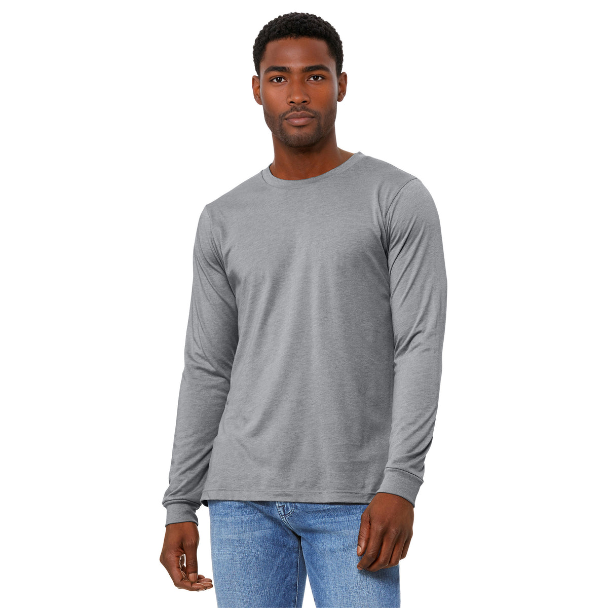 Bella + Canvas 3501CVC Unisex Heather Long Sleeve T-Shirt | Custom DTF Print