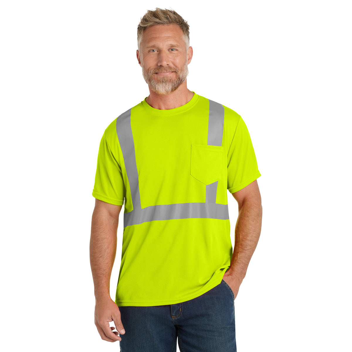 CornerStone CS200 ANSI 107 Class 2 High-Visibility Mesh T-Shirt | Custom DTF Print