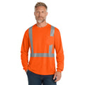 CornerStone CS201 ANSI 107 Class 2 Long Sleeve High-Visibility Mesh T-Shirt | Custom DTF Print
