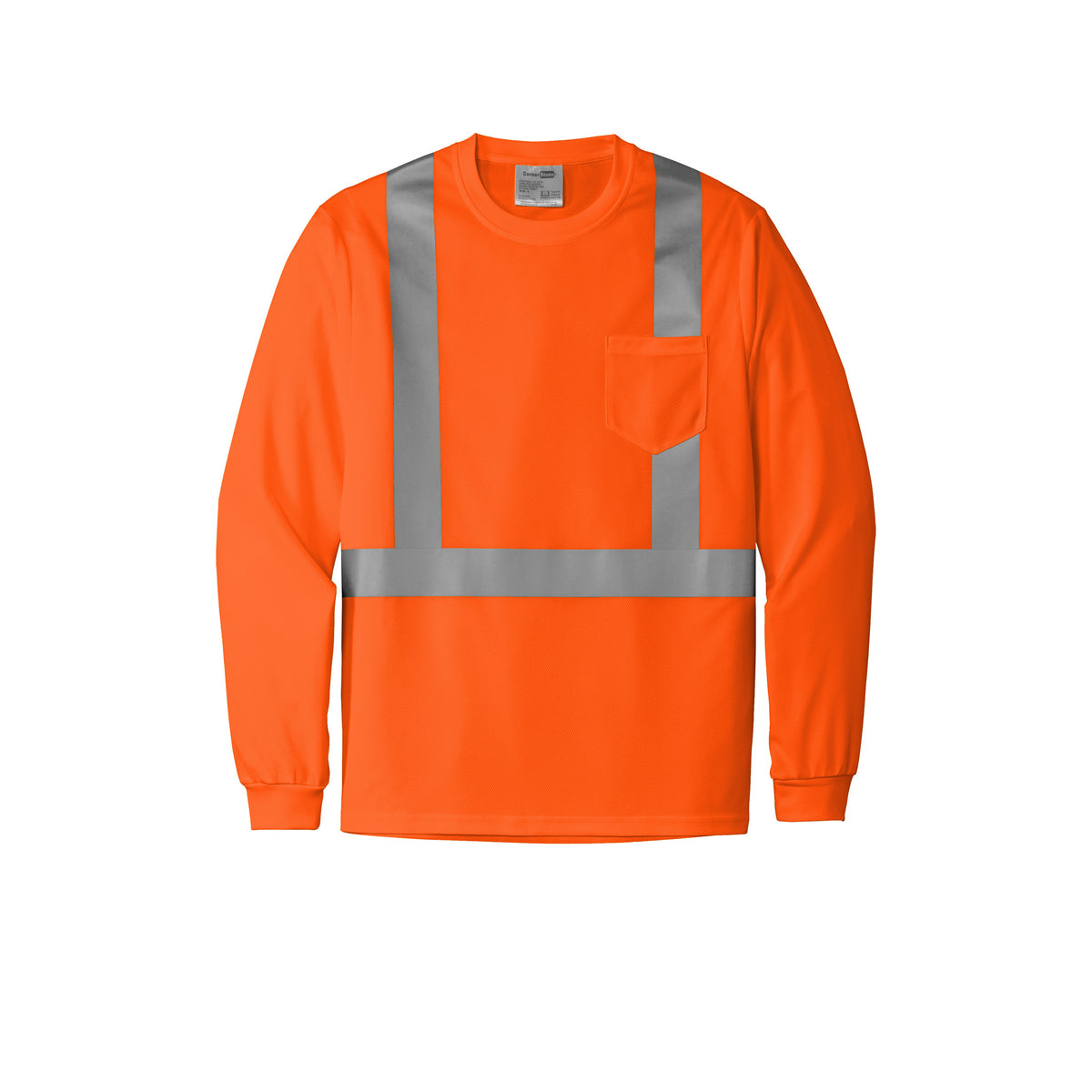 CornerStone CS201 ANSI 107 Class 2 Long Sleeve High-Visibility Mesh T-Shirt | Custom DTF Print