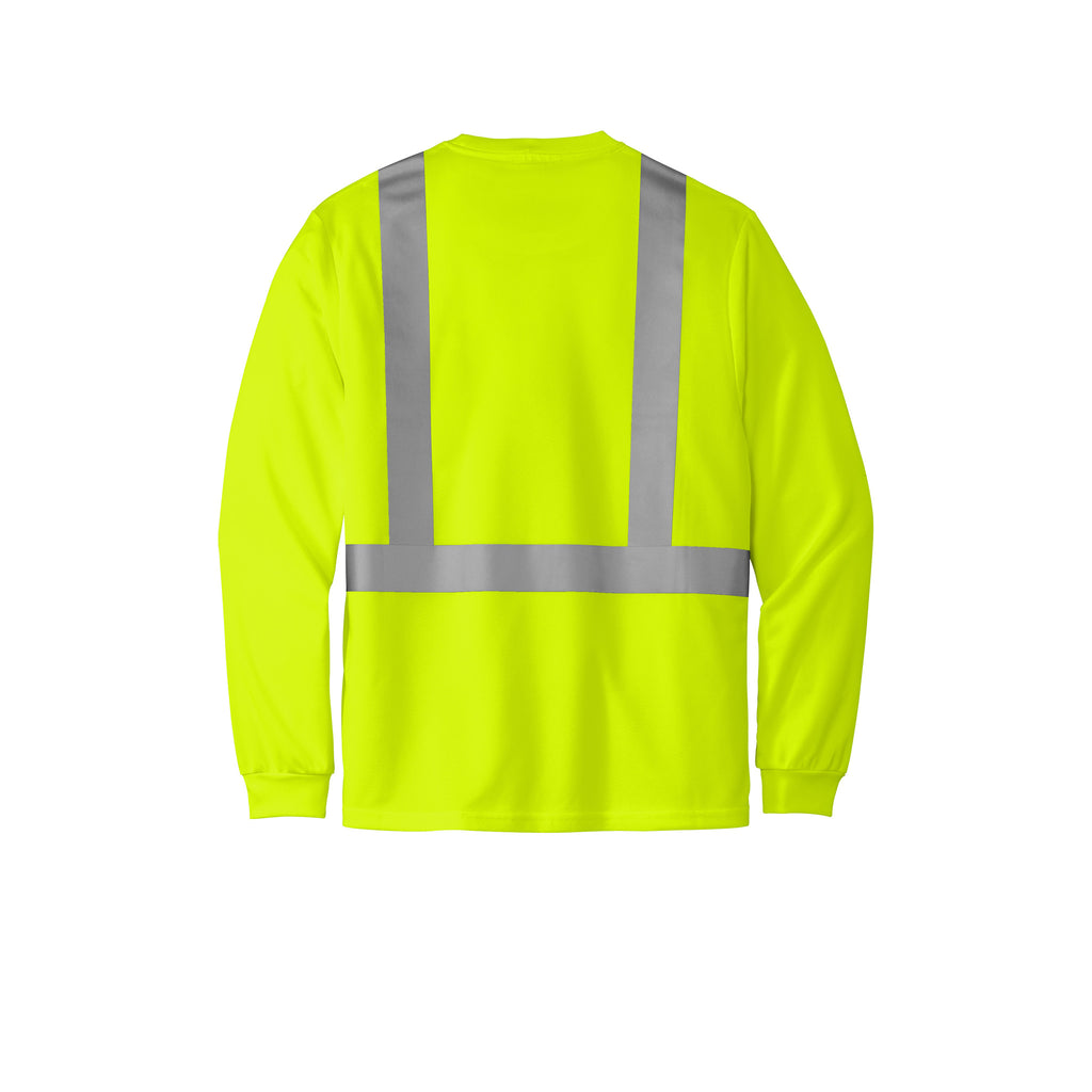 CornerStone CS201 ANSI 107 Class 2 Long Sleeve High-Visibility Mesh T-Shirt | Custom DTF Print