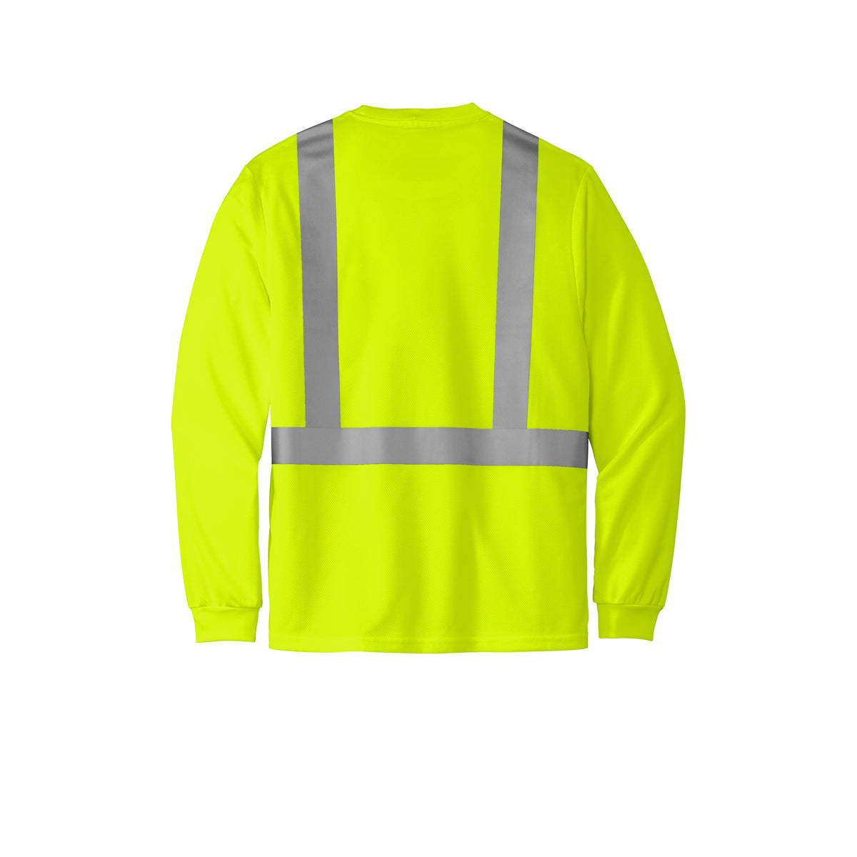 CornerStone CS201 ANSI 107 Class 2 Long Sleeve High-Visibility Mesh T-Shirt | Custom DTF Print