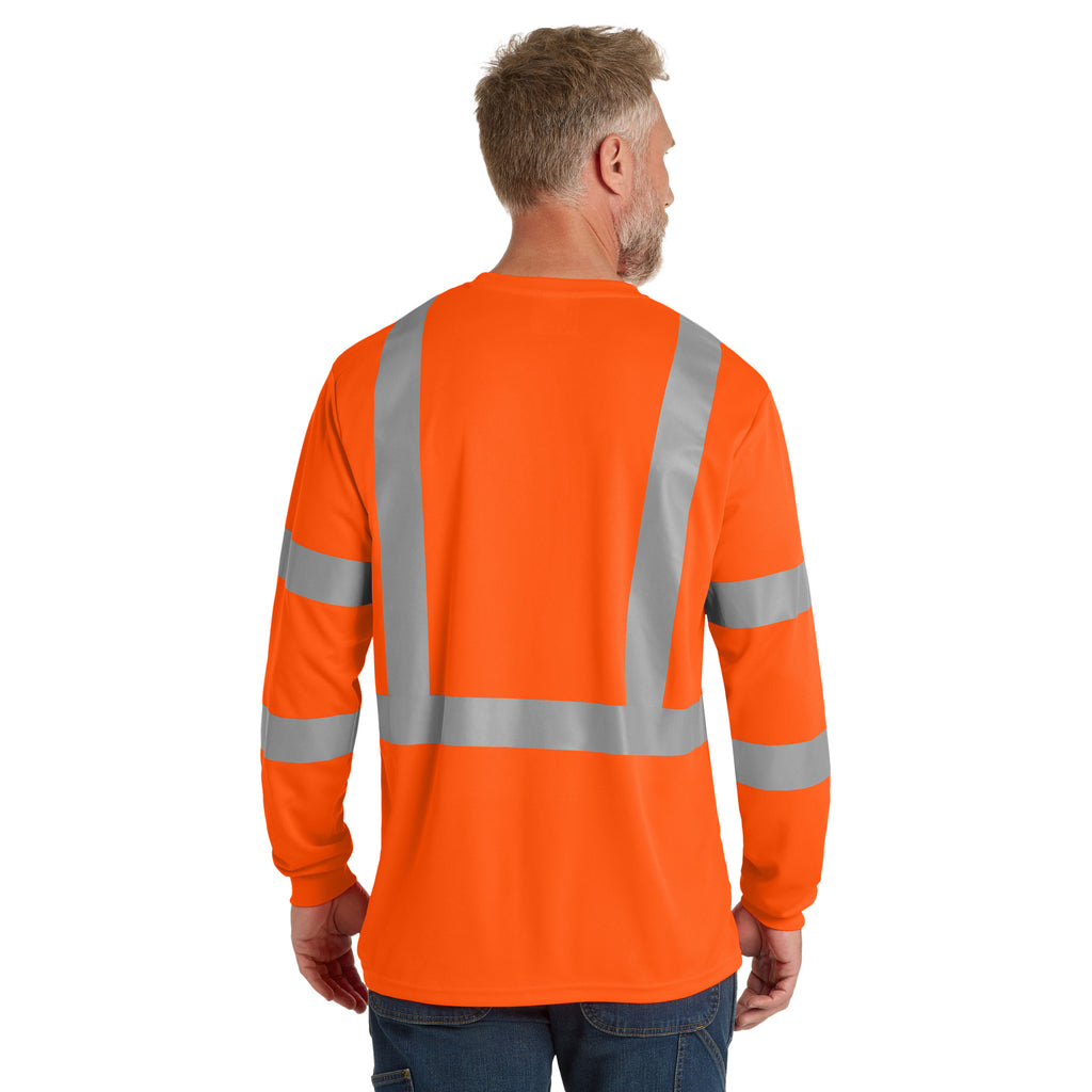 CornerStone CS203 ANSI 107 Class 3 Long Sleeve High-Visibility Mesh T-Shirt | Custom DTF Print