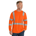 CornerStone CS203 ANSI 107 Class 3 Long Sleeve High-Visibility Mesh T-Shirt | Custom DTF Print