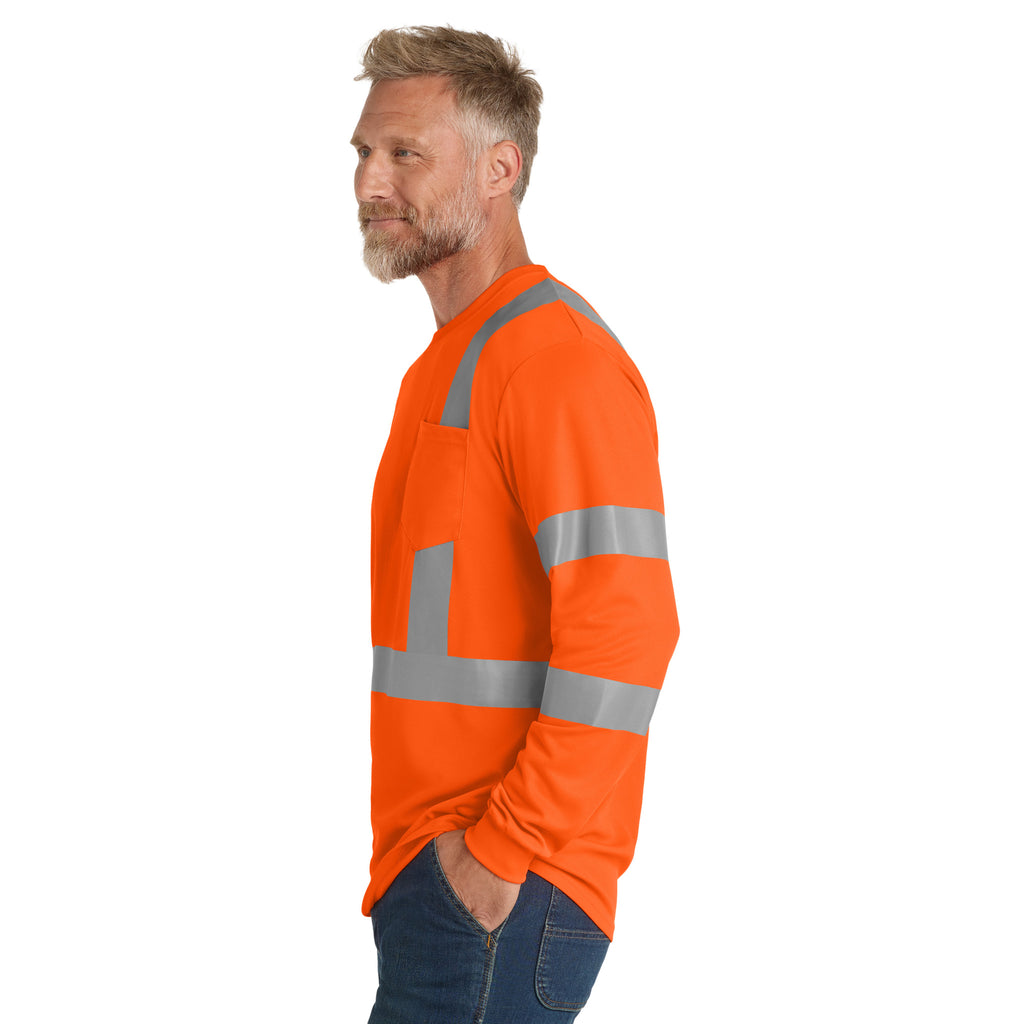 CornerStone CS203 ANSI 107 Class 3 Long Sleeve High-Visibility Mesh T-Shirt | Custom DTF Print