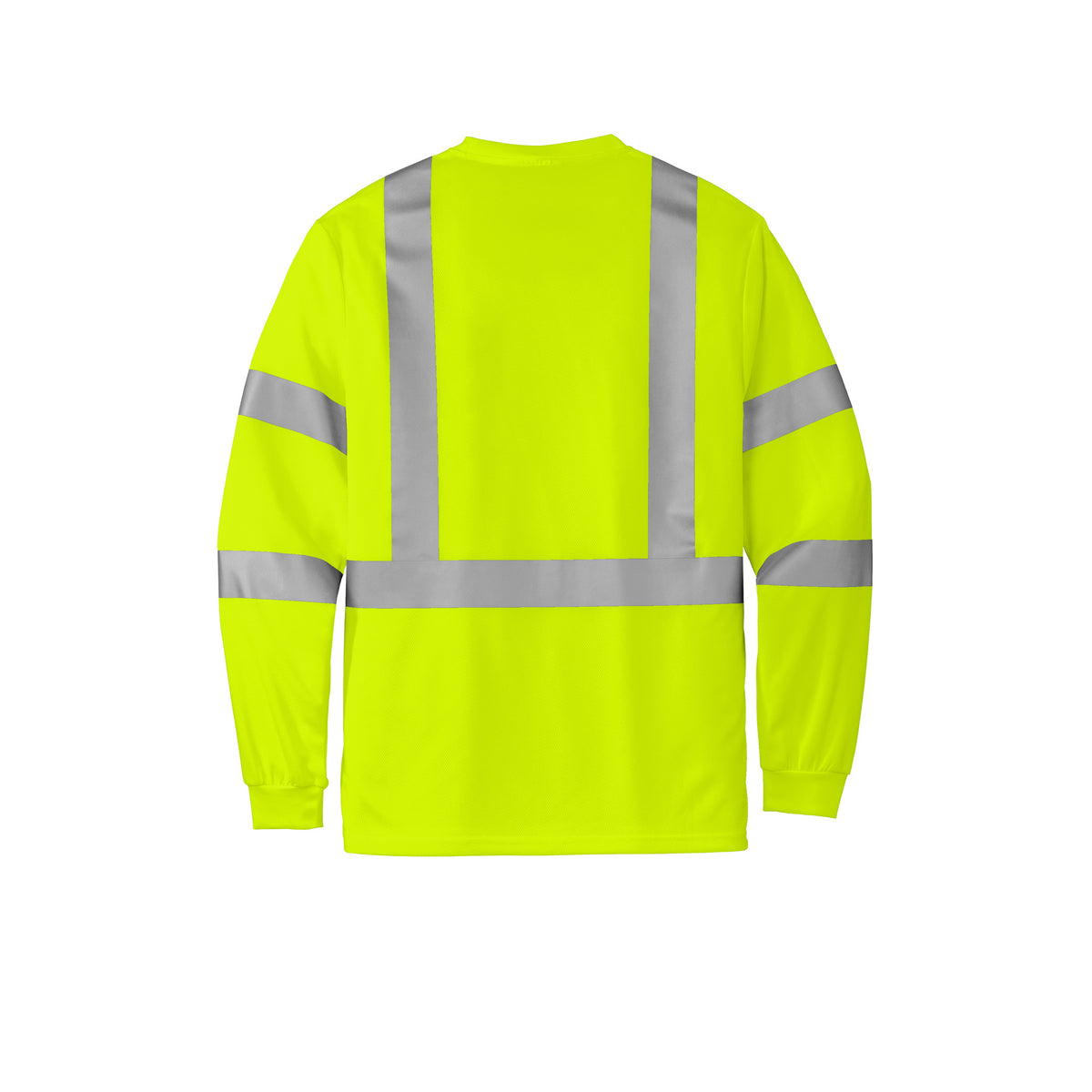 CornerStone CS203 ANSI 107 Class 3 Long Sleeve High-Visibility Mesh T-Shirt | Custom DTF Print