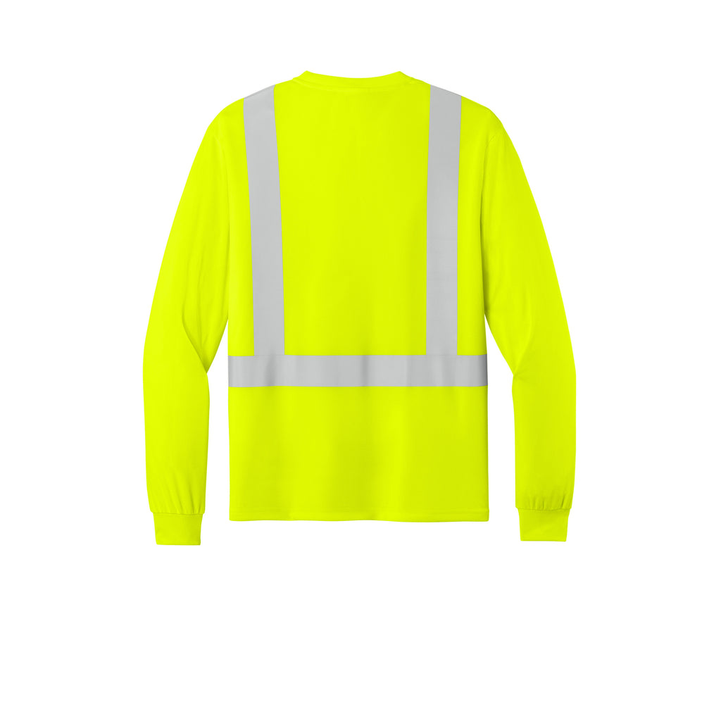 CornerStone CS207 ANSI 107 Class 2 Long Sleeve Mesh Blocked Safety T-Shirt | Custom DTF Print