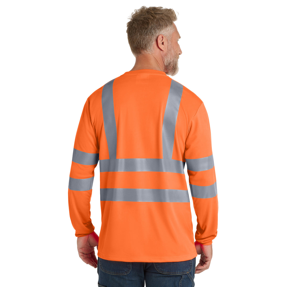 CornerStone CS409 ANSI 107 Class 3 Long Sleeve Reflective Safety T-Shirt | Custom DTF Print