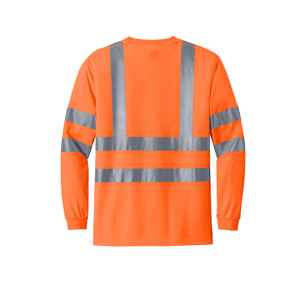 CornerStone CS409 ANSI 107 Class 3 Long Sleeve Reflective Safety T-Shirt | Custom DTF Print