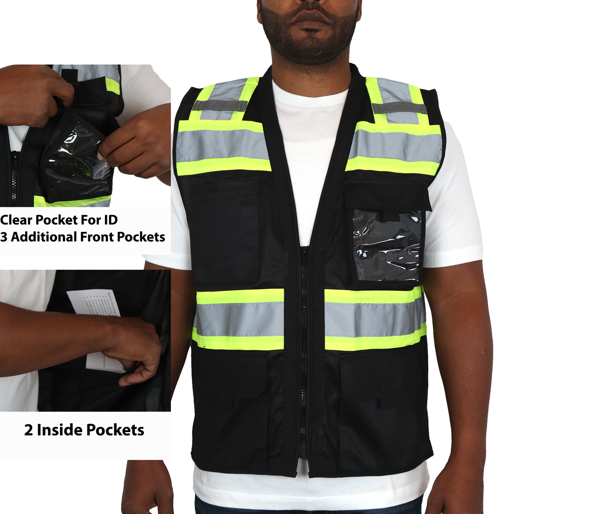 Hi-Viz Mesh Vest Black