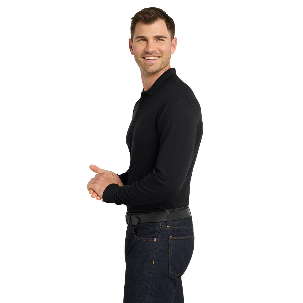 Port Authority K100LS Core Classic Long Sleeve Pique Polo | Custom Logo Print