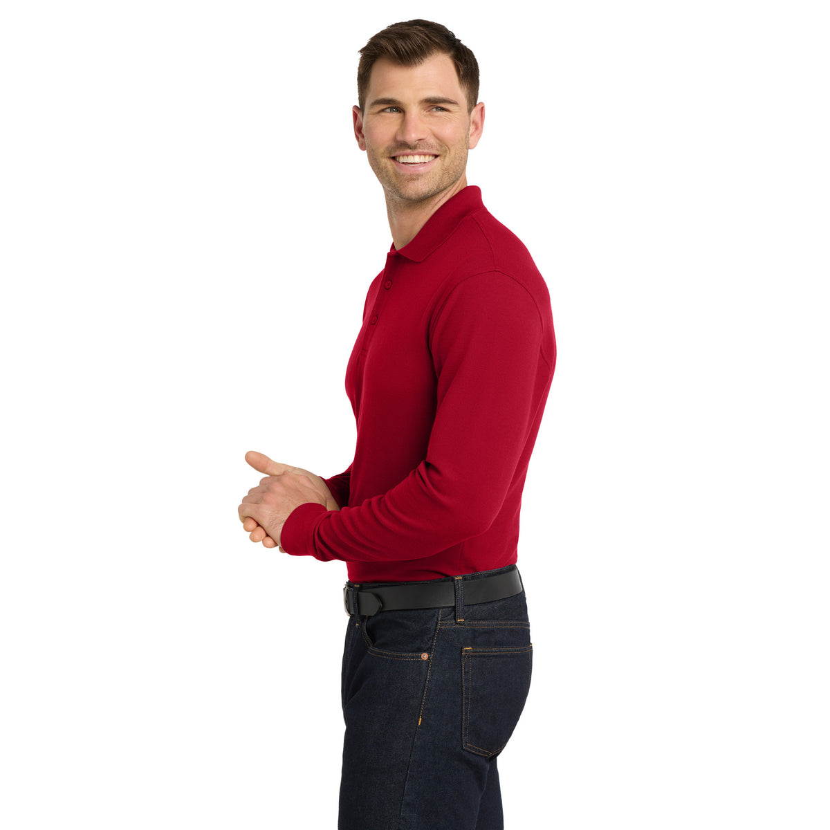 Port Authority K100LS Core Classic Long Sleeve Pique Polo | Custom Logo Print