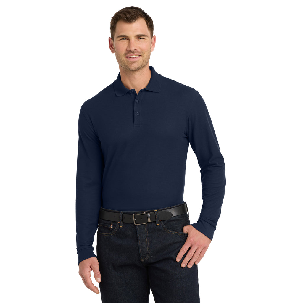 Port Authority K100LS Core Classic Long Sleeve Pique Polo | Custom Logo Print