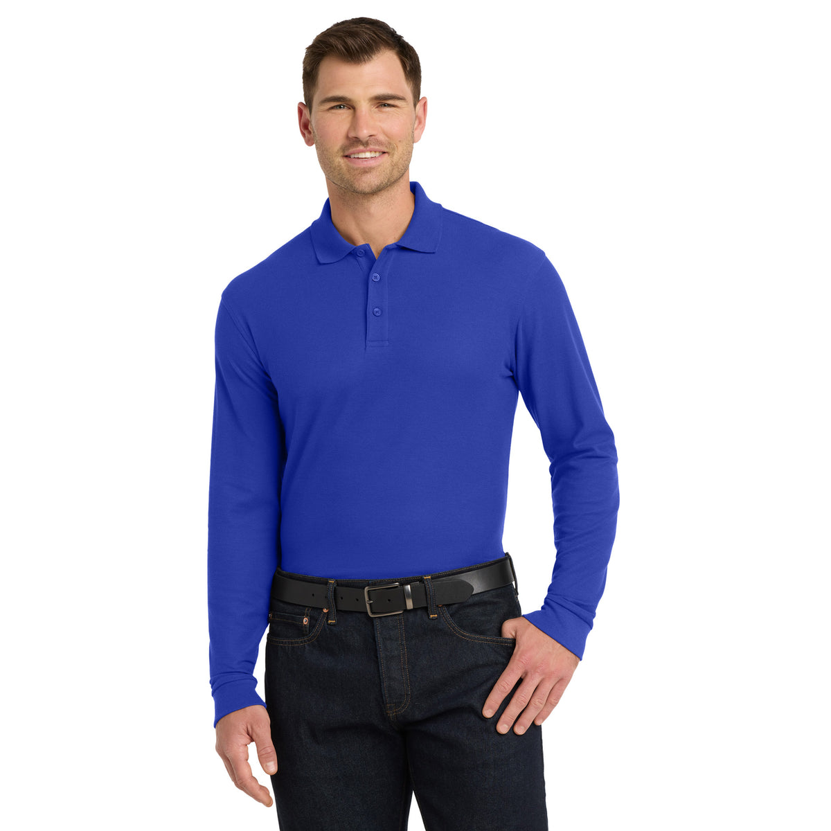 Port Authority K100LS Core Classic Long Sleeve Pique Polo | Custom Logo Print