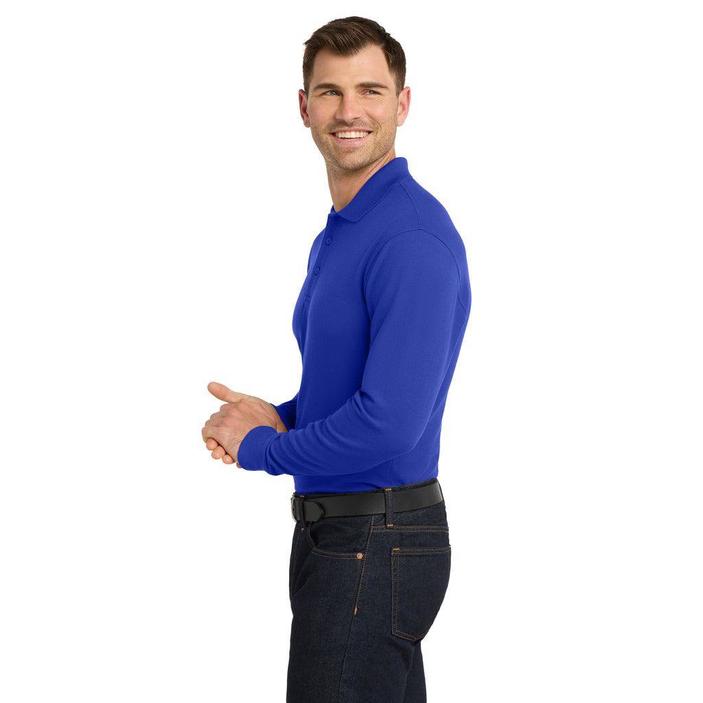 Port Authority K100LS Core Classic Long Sleeve Pique Polo | Custom Logo Print