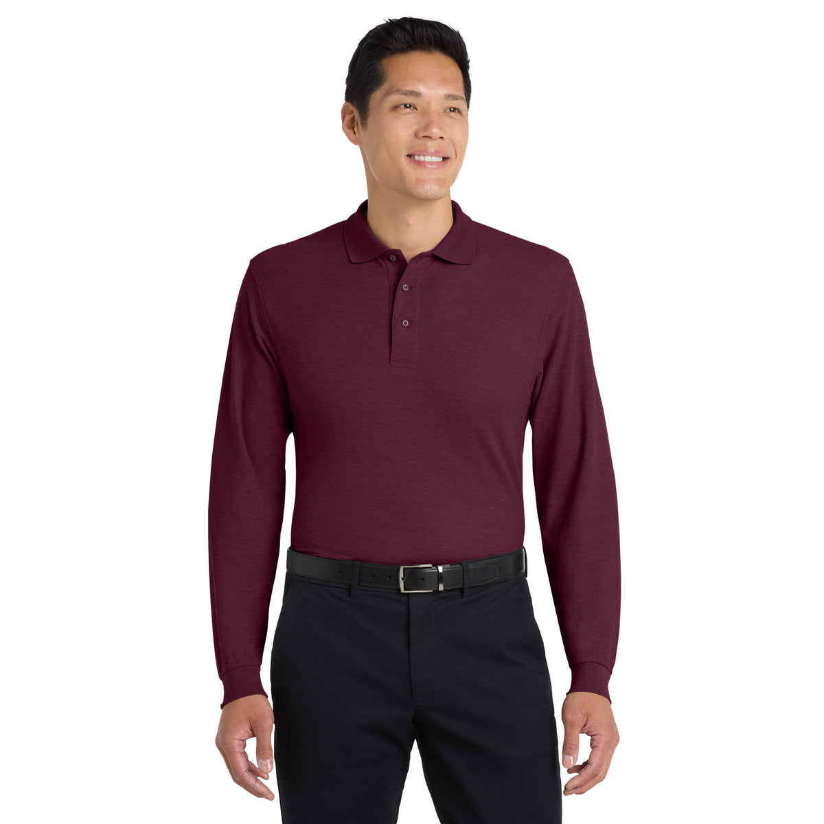Port Authority K500LS Silk Touch Long Sleeve Polo | Custom Logo Print