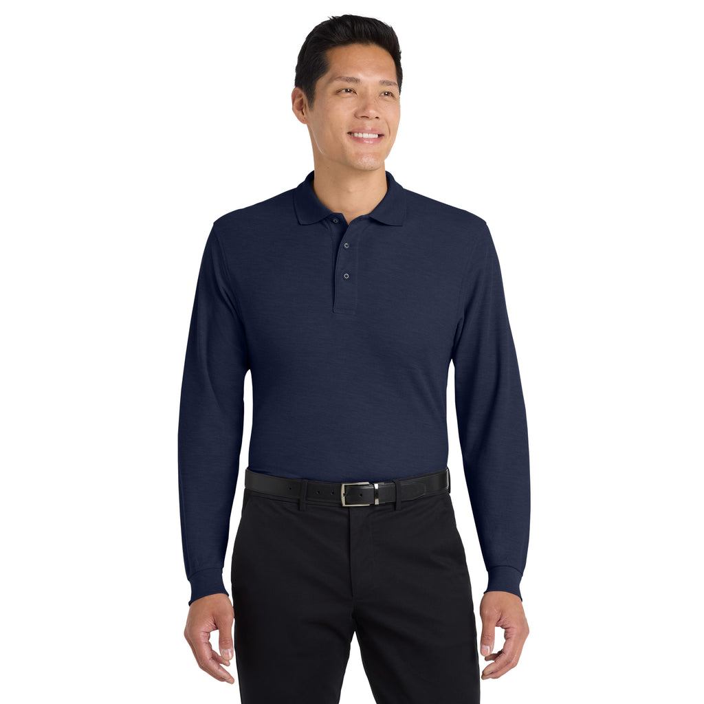 Port Authority K500LS Silk Touch Long Sleeve Polo | Custom Logo Print