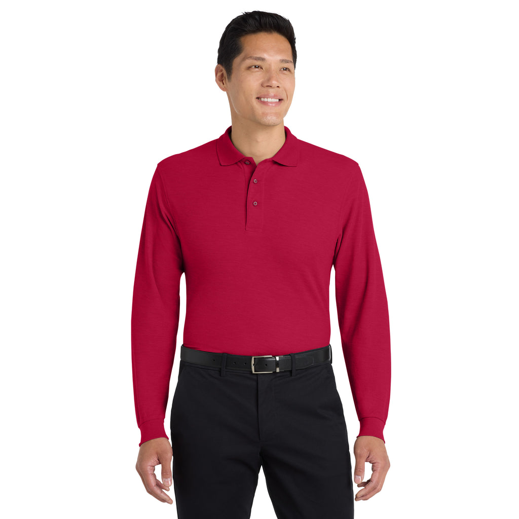 Port Authority K500LS Silk Touch Long Sleeve Polo | Custom Logo Print