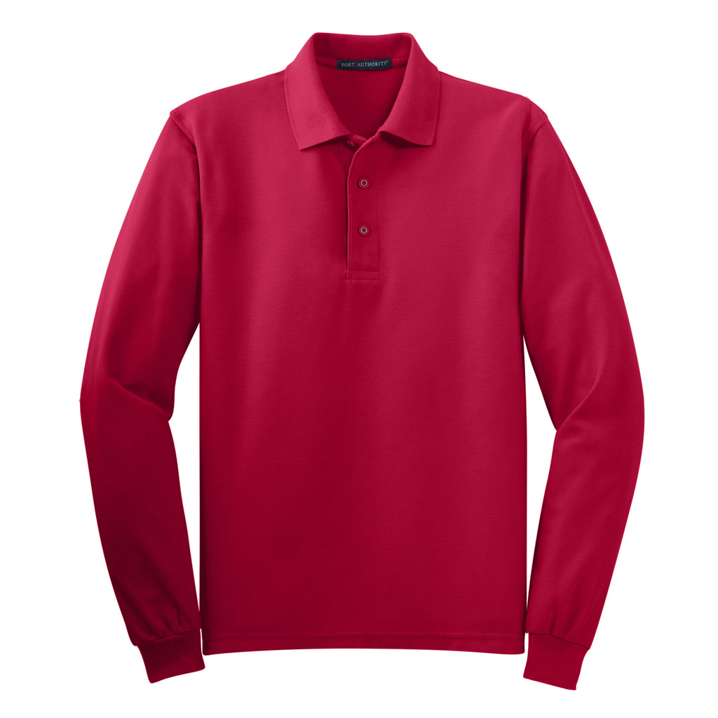 Port Authority K500LS Silk Touch Long Sleeve Polo | Custom Logo Print