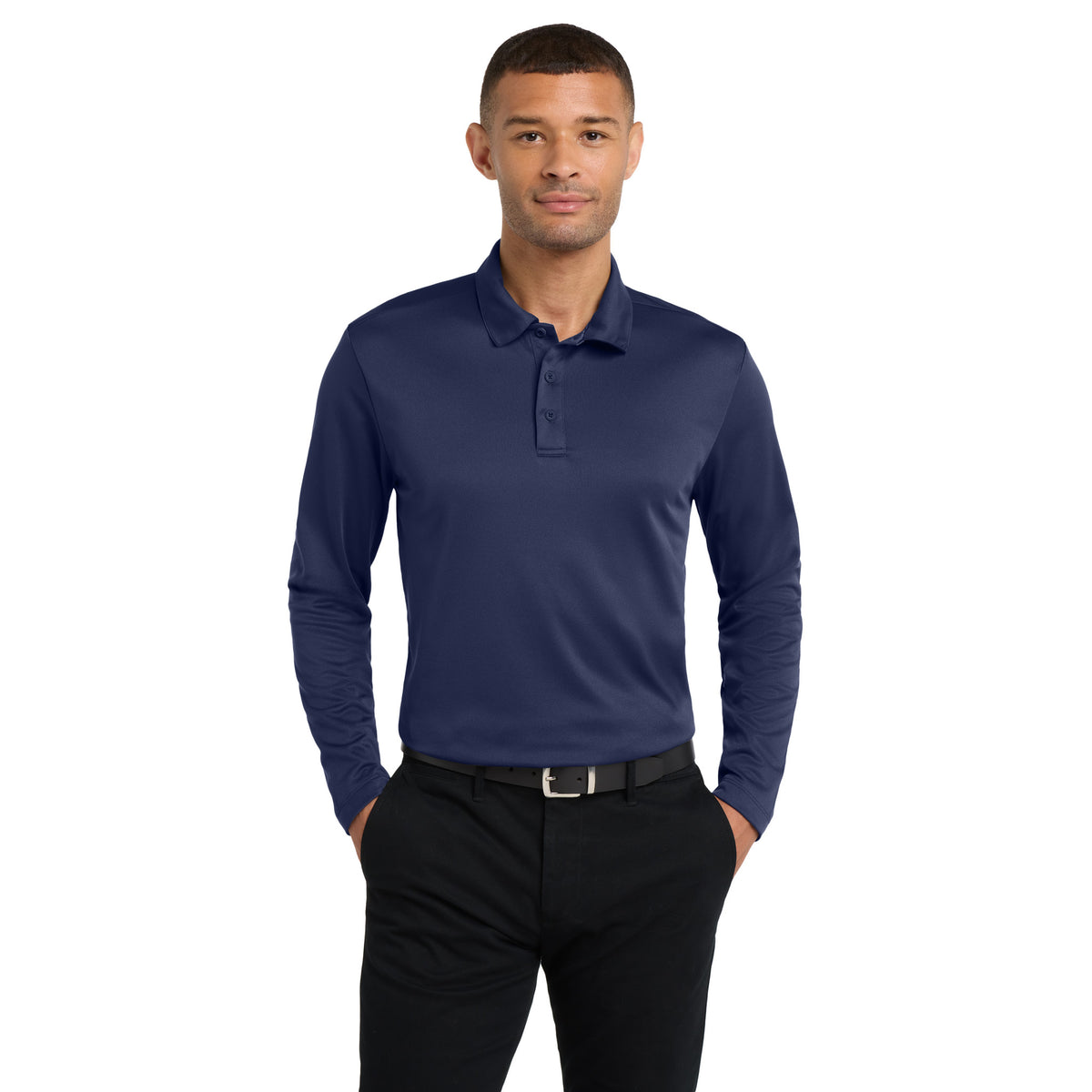 Port Authority K540LS Silk Touch Performance Long Sleeve Polo | Custom Logo Print