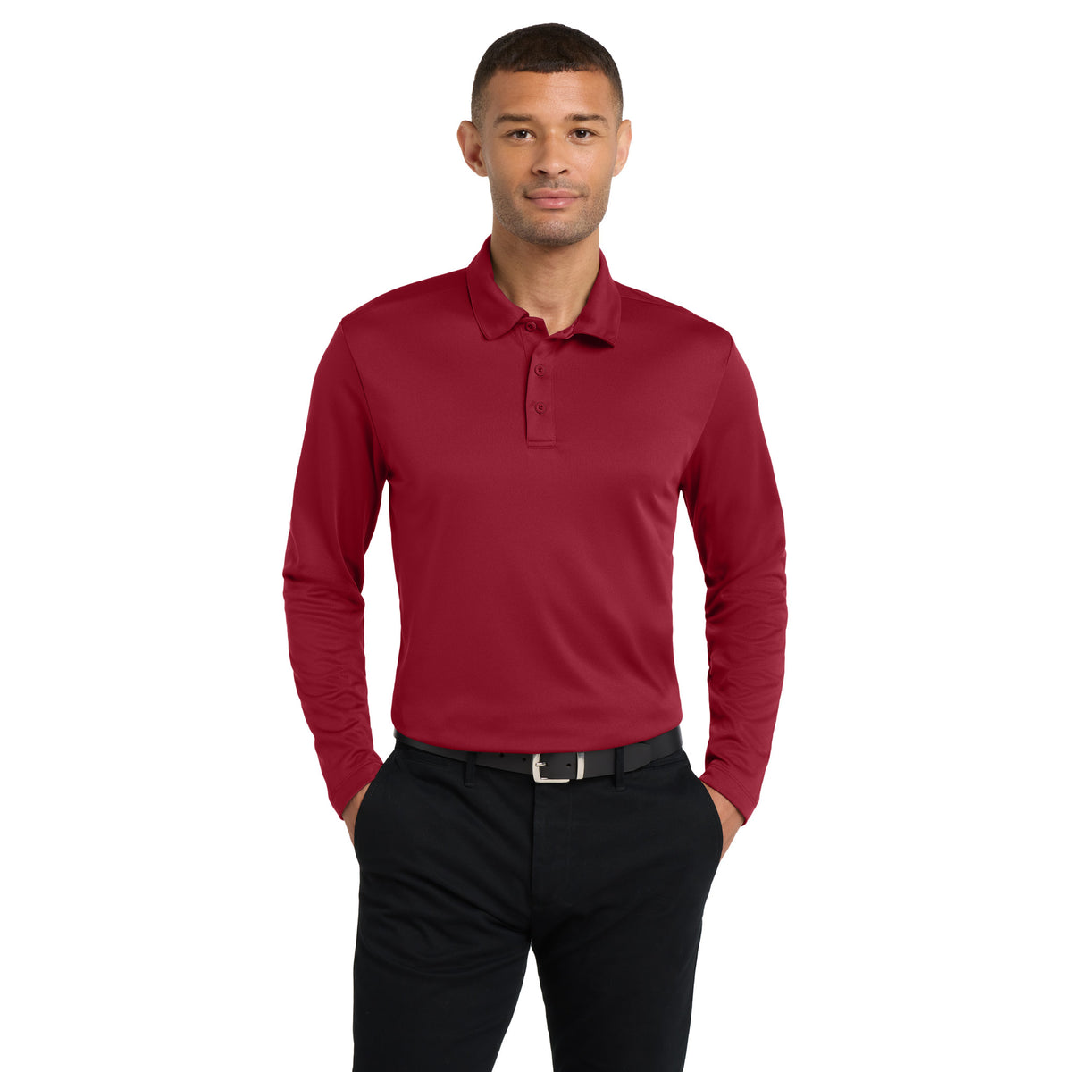 Port Authority K540LS Silk Touch Performance Long Sleeve Polo | Custom Logo Print